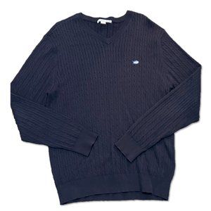 Southern Tide - Men's Navy Cable Knit Sweater - M